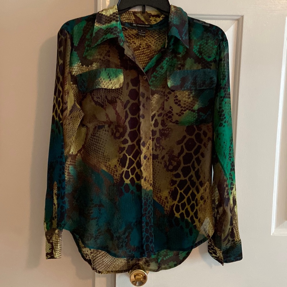 INC blouse with button down front